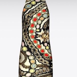 AREA Chain Print Dress - Black and Multicolor